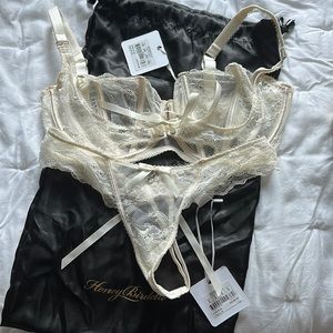 NWT Honey Birdette White Rebecca Bra - 34G
